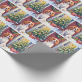 Cavalier King Charles Spaniel Snowy Christmas Cadeaupapier (Hoek)