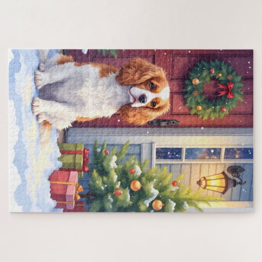 Cavalier King Charles Spaniel Snowy Christmas Legpuzzel (Horizontaal)