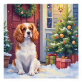 Cavalier King Charles Spaniel Snowy Christmas Perfect Poster (Voorkant)