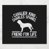 Cavalier King Charles Spaniel Sparkling Wijnetiket (Enkel label)