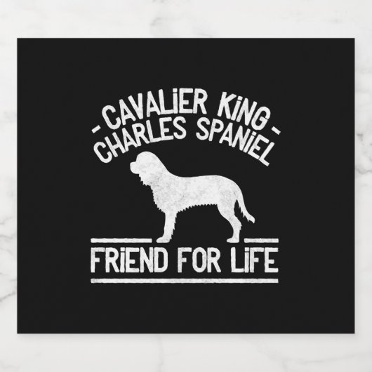 Cavalier King Charles Spaniel Sparkling Wijnetiket (Enkel label)