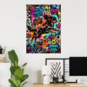Cavalier King Charles Spaniel Straatkunst Graffiti Poster (Thuiskantoor)