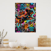 Cavalier King Charles Spaniel Straatkunst Graffiti Poster (Keuken)