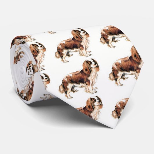 Cavalier King Charles Spaniel Stropdas (Opgerold)