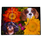 Cavalier King Charles Spaniel Sunflower Groot Cadeauzakje (Voorkant)
