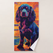 Cavalier King Charles Spaniel Sunset/Sunrise Badhanddoek (Badhanddoek)