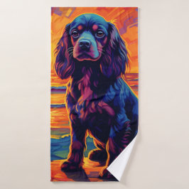 Cavalier King Charles Spaniel Sunset/Sunrise Badhanddoek