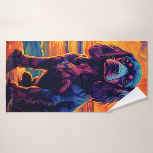 Cavalier King Charles Spaniel Sunset/Sunrise Badhanddoek (Badhanddoek)