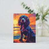 Cavalier King Charles Spaniel Sunset/Sunrise Briefkaart (Staand voorkant)