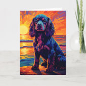 Cavalier King Charles Spaniel Sunset/Sunrise Kaart (Voorkant)