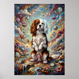 Cavalier King Charles Spaniel Surreal Fantasie Kun Poster