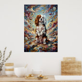 Cavalier King Charles Spaniel Surreal Fantasie Kun Poster (Keuken)