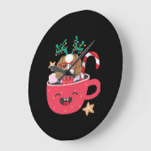 Cavalier King Charles Spaniel Teacup Xmas Holiday  Grote Klok (Hoek)