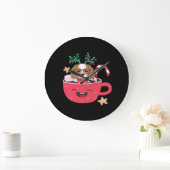 Cavalier King Charles Spaniel Teacup Xmas Holiday  Grote Klok (Huis)