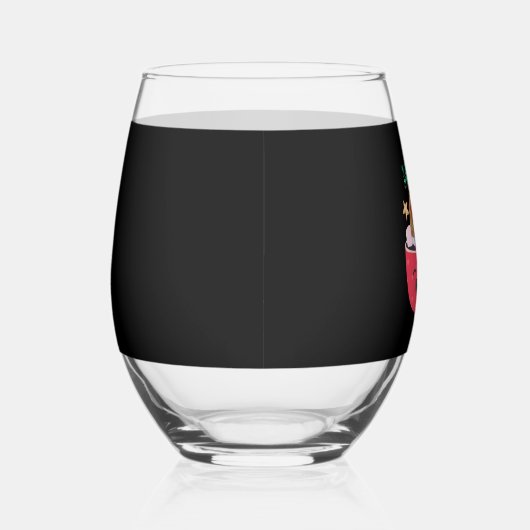 Cavalier King Charles Spaniel Teacup Xmas Holiday  Wijnglas Zonder Voet (Rechts)