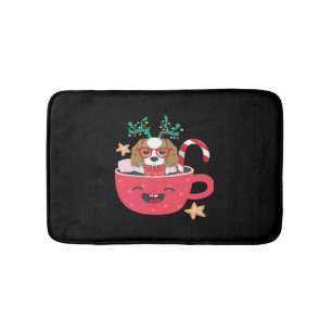 Cavalier King Charles Spaniel Theekop Kerstmis Vak Badmat