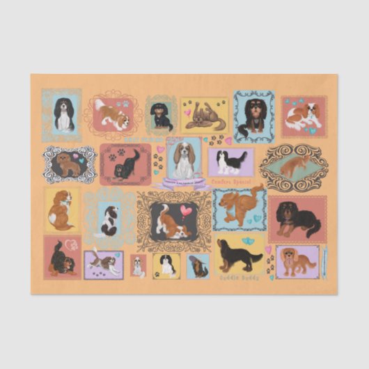 Cavalier King Charles Spaniel Tissue Paper Tissuepapier (Voorkant)
