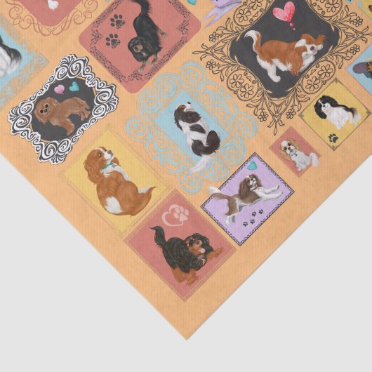 Cavalier King Charles Spaniel Tissue Paper Tissuepapier (Detail)