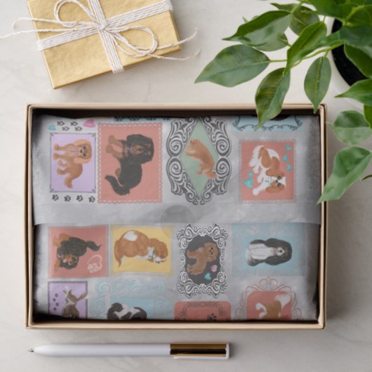 Cavalier King Charles Spaniel Tissuepapier (Geschenk)