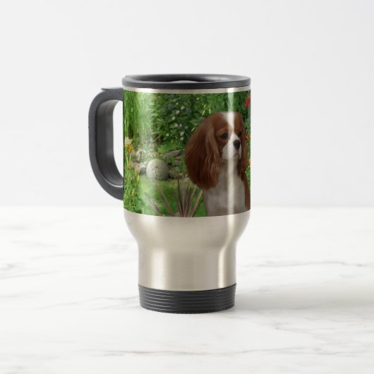 Cavalier King Charles Spaniel Travel Mug Reisbeker (Voorkant links)