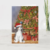 Cavalier King Charles Spaniel Tri Kleur Kerstmis Kaart (Voorkant)