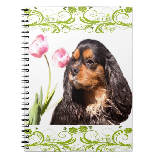 Cavalier King Charles Spaniel Tulips Notitieboek (Voorkant)
