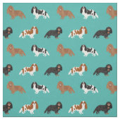 Cavalier King Charles Spaniel turquoise Stof (Swatch)