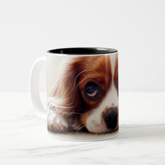 Cavalier King Charles Spaniel Tweekleurige Koffiemok (Voorkant links)