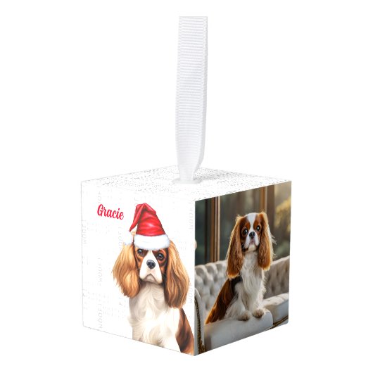 Cavalier King Charles Spaniel Two Photo Holiday Decoratie (Voorkant hoekig)