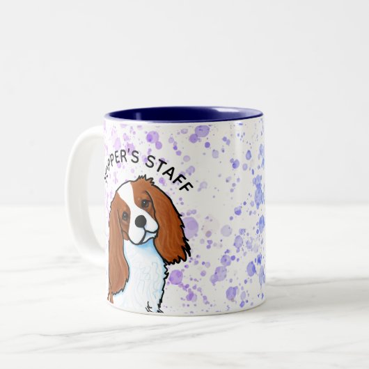Cavalier King Charles Spaniel Two-Tone Coffee Mok (Voorkant links)