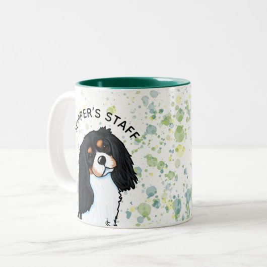 Cavalier King Charles Spaniel Two-Tone Coffee Mok (Voorkant links)