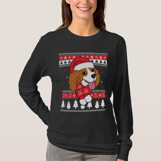 Cavalier King Charles Spaniel Ugly Kerstmis T-shirt (Voorkant)