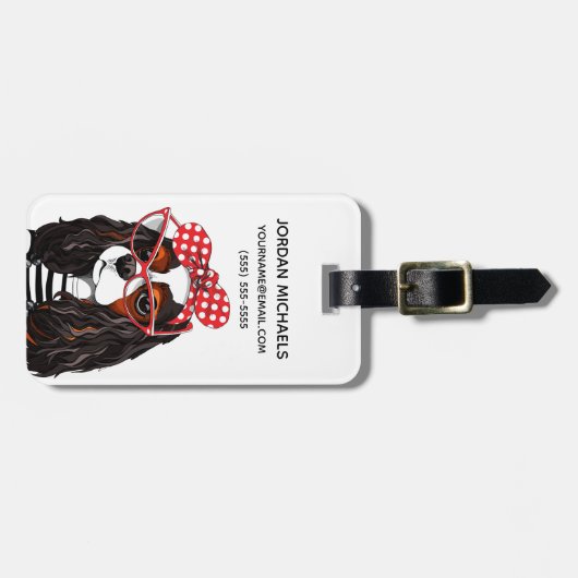 Cavalier King Charles Spaniel uit Parijs met liefd Bagagelabel (Voorkant horizontaal)