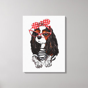 Cavalier King Charles Spaniel uit Parijs met liefd Canvas Afdruk