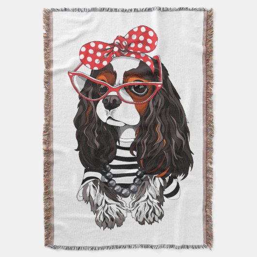 Cavalier King Charles Spaniel uit Parijs met liefd Deken (Voorkant Verticaal)