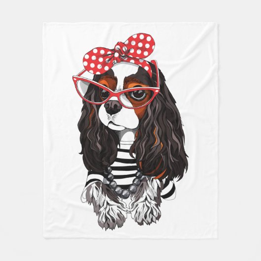 Cavalier King Charles Spaniel uit Parijs met liefd Fleece Deken (Voorkant)