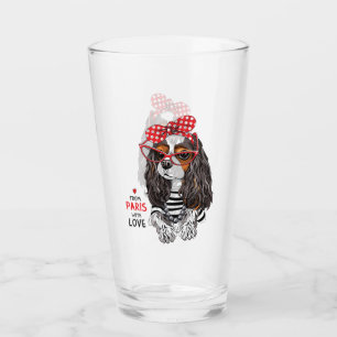 Cavalier King Charles Spaniel uit Parijs met liefd Glas