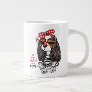 Cavalier King Charles Spaniel uit Parijs met liefd Grote Koffiekop