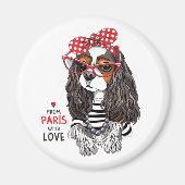 Cavalier King Charles Spaniel uit Parijs met liefd Magneet (Voorkant)