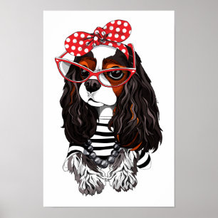 Cavalier King Charles Spaniel uit Parijs met liefd Poster