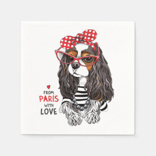 Cavalier King Charles Spaniel uit Parijs met liefd Servet