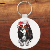 Cavalier King Charles Spaniel uit Parijs met liefd Sleutelhanger (Voorkant)
