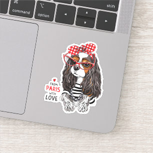 Cavalier King Charles Spaniel uit Parijs met liefd Sticker