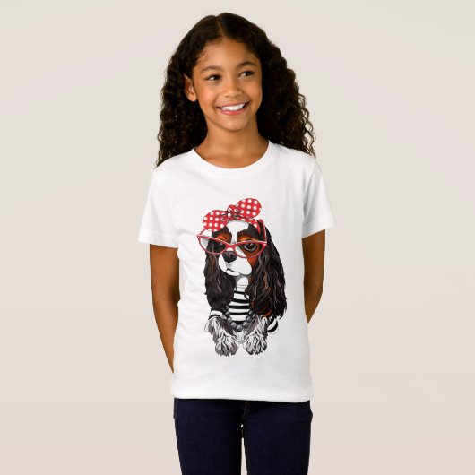 Cavalier King Charles Spaniel uit Parijs met liefd T-shirt (Voorkant volledig)