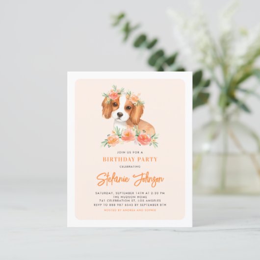 Cavalier King Charles Spaniel Uitnodiging voor ver (Staand voorkant)