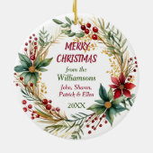 Cavalier King Charles Spaniel Vakantiekrans Keramisch Ornament (Achterkant)