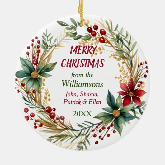 Cavalier King Charles Spaniel Vakantiekrans Keramisch Ornament (Achterkant)