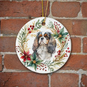 Cavalier King Charles Spaniel Vakantiekrans Keramisch Ornament
