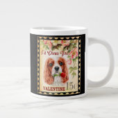 Cavalier King Charles Spaniel Valentijn met Roos Grote Koffiekop (Rechts)