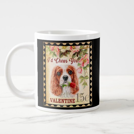 Cavalier King Charles Spaniel Valentijn met Roos Grote Koffiekop (Links)